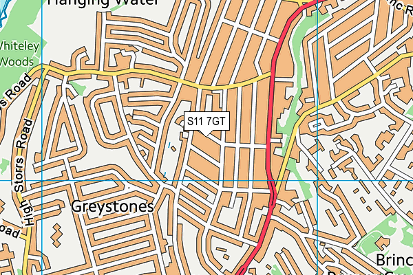 S11 7GT map - OS VectorMap District (Ordnance Survey) S11 7GT map - OS VectorMap District (Ordnance Survey)