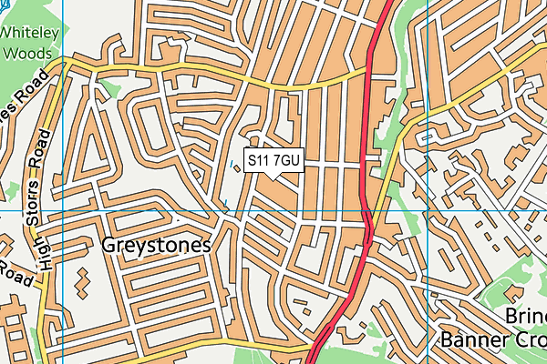 S11 7GU map - OS VectorMap District (Ordnance Survey) S11 7GU map - OS VectorMap District (Ordnance Survey)