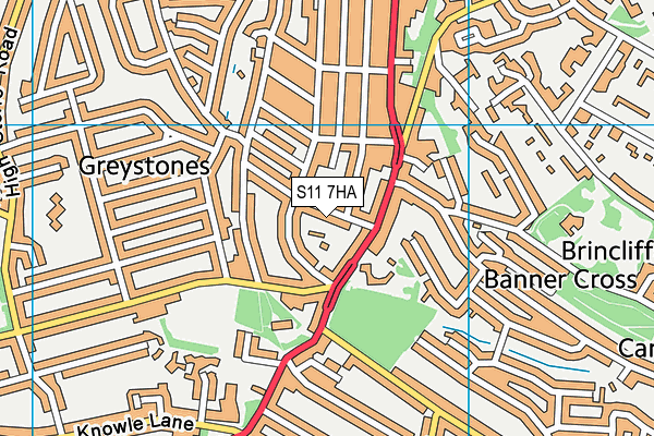 S11 7HA map - OS VectorMap District (Ordnance Survey) S11 7HA map - OS VectorMap District (Ordnance Survey)