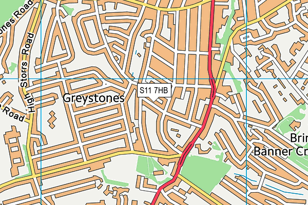 S11 7HB map - OS VectorMap District (Ordnance Survey) S11 7HB map - OS VectorMap District (Ordnance Survey)