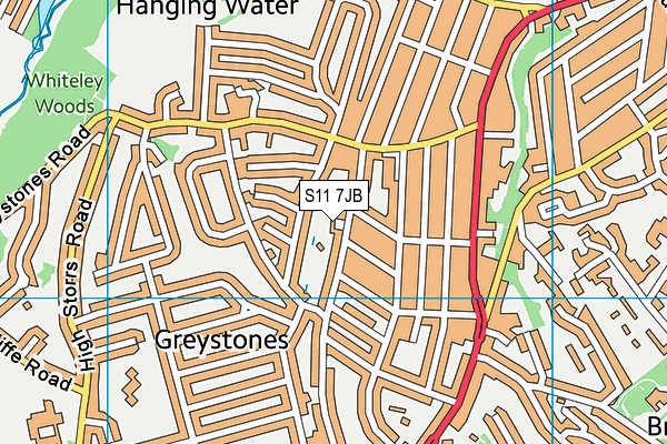 S11 7JB map - OS VectorMap District (Ordnance Survey) S11 7JB map - OS VectorMap District (Ordnance Survey)