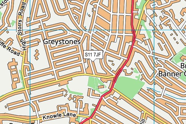 S11 7JF map - OS VectorMap District (Ordnance Survey) S11 7JF map - OS VectorMap District (Ordnance Survey)