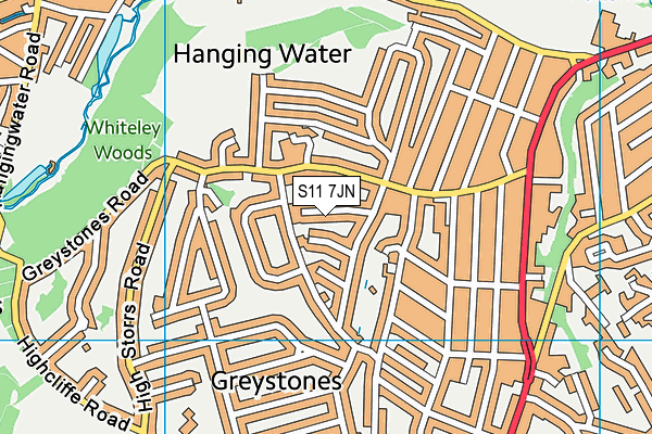 S11 7JN map - OS VectorMap District (Ordnance Survey) S11 7JN map - OS VectorMap District (Ordnance Survey)