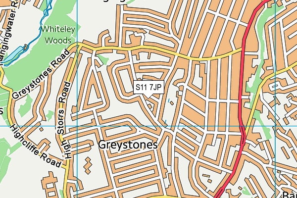 S11 7JP map - OS VectorMap District (Ordnance Survey) S11 7JP map - OS VectorMap District (Ordnance Survey)