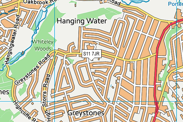S11 7JR map - OS VectorMap District (Ordnance Survey) S11 7JR map - OS VectorMap District (Ordnance Survey)