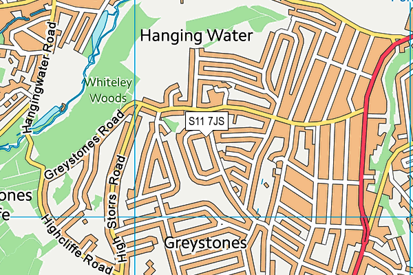 S11 7JS map - OS VectorMap District (Ordnance Survey) S11 7JS map - OS VectorMap District (Ordnance Survey)