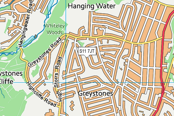 S11 7JT map - OS VectorMap District (Ordnance Survey) S11 7JT map - OS VectorMap District (Ordnance Survey)