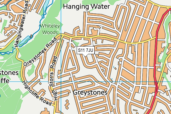 S11 7JU map - OS VectorMap District (Ordnance Survey) S11 7JU map - OS VectorMap District (Ordnance Survey)