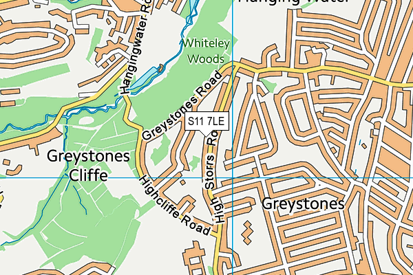 S11 7LE map - OS VectorMap District (Ordnance Survey)