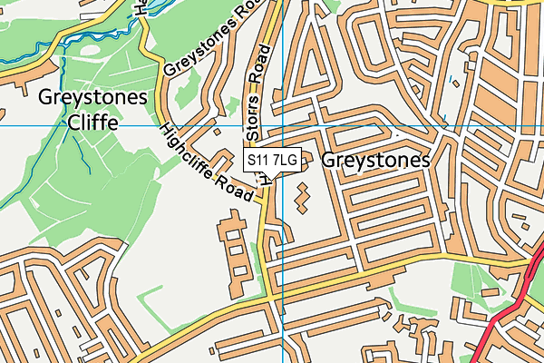S11 7LG map - OS VectorMap District (Ordnance Survey)