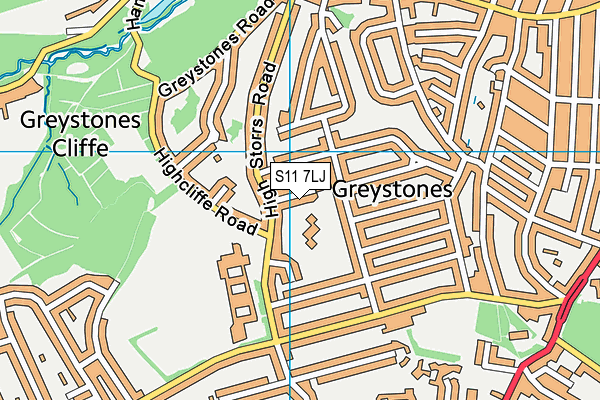 S11 7LJ map - OS VectorMap District (Ordnance Survey) S11 7LJ map - OS VectorMap District (Ordnance Survey)