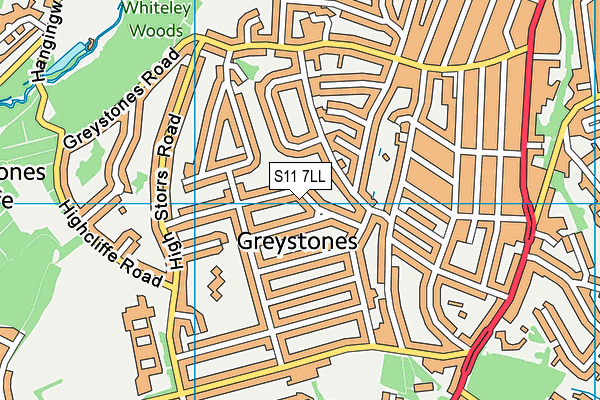 S11 7LL map - OS VectorMap District (Ordnance Survey) S11 7LL map - OS VectorMap District (Ordnance Survey)