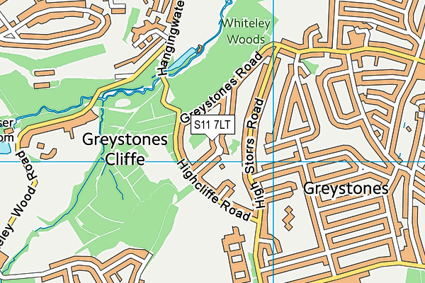 S11 7LT map - OS VectorMap District (Ordnance Survey) S11 7LT map - OS VectorMap District (Ordnance Survey)