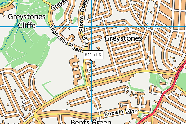 S11 7LX map - OS VectorMap District (Ordnance Survey) S11 7LX map - OS VectorMap District (Ordnance Survey)