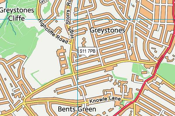 S11 7PB map - OS VectorMap District (Ordnance Survey) S11 7PB map - OS VectorMap District (Ordnance Survey)