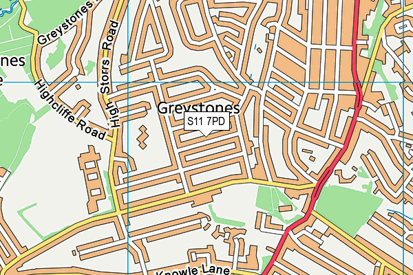 S11 7PD map - OS VectorMap District (Ordnance Survey) S11 7PD map - OS VectorMap District (Ordnance Survey)
