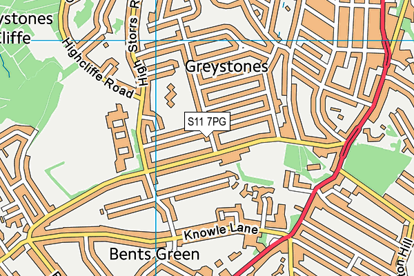 S11 7PG map - OS VectorMap District (Ordnance Survey) S11 7PG map - OS VectorMap District (Ordnance Survey)
