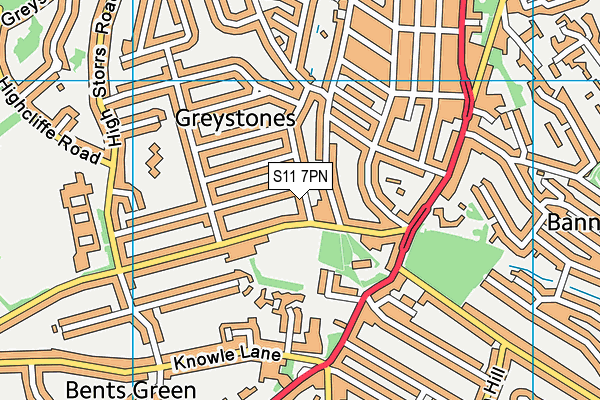 S11 7PN map - OS VectorMap District (Ordnance Survey) S11 7PN map - OS VectorMap District (Ordnance Survey)
