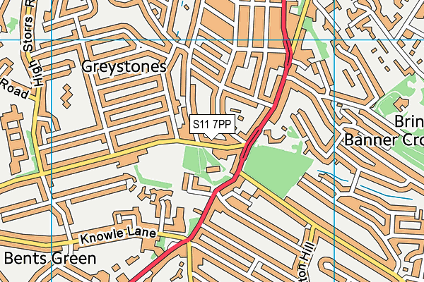 S11 7PP map - OS VectorMap District (Ordnance Survey) S11 7PP map - OS VectorMap District (Ordnance Survey)