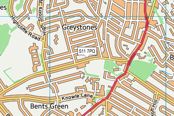 S11 7PQ map - OS VectorMap District (Ordnance Survey) S11 7PQ map - OS VectorMap District (Ordnance Survey)