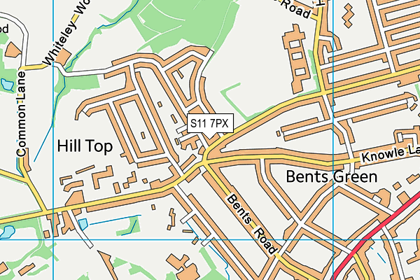 S11 7PX map - OS VectorMap District (Ordnance Survey) S11 7PX map - OS VectorMap District (Ordnance Survey)