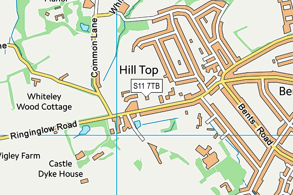 S11 7TB map - OS VectorMap District (Ordnance Survey) S11 7TB map - OS VectorMap District (Ordnance Survey)