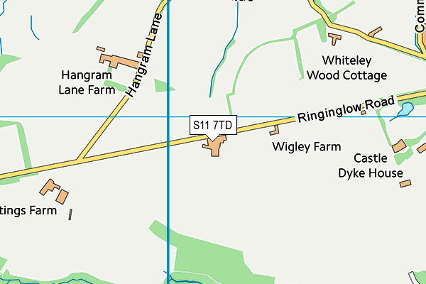 S11 7TD map - OS VectorMap District (Ordnance Survey) S11 7TD map - OS VectorMap District (Ordnance Survey)