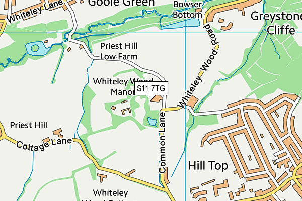 S11 7TG map - OS VectorMap District (Ordnance Survey) S11 7TG map - OS VectorMap District (Ordnance Survey)