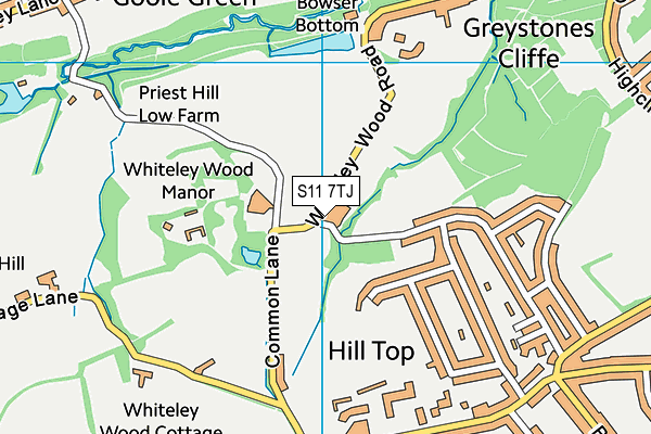 S11 7TJ map - OS VectorMap District (Ordnance Survey) S11 7TJ map - OS VectorMap District (Ordnance Survey)