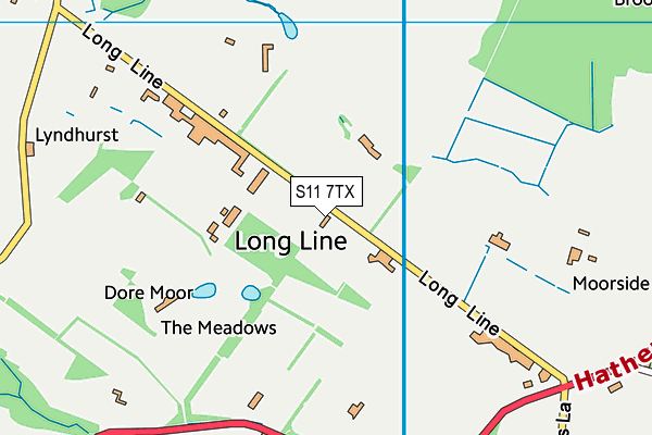 S11 7TX map - OS VectorMap District (Ordnance Survey) S11 7TX map - OS VectorMap District (Ordnance Survey)