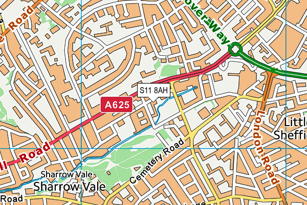 S11 8AH map - OS VectorMap District (Ordnance Survey) S11 8AH map - OS VectorMap District (Ordnance Survey)