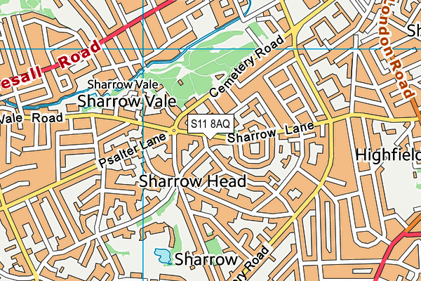 S11 8AQ map - OS VectorMap District (Ordnance Survey) S11 8AQ map - OS VectorMap District (Ordnance Survey)
