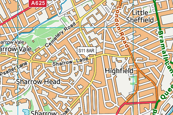 S11 8AR map - OS VectorMap District (Ordnance Survey) S11 8AR map - OS VectorMap District (Ordnance Survey)