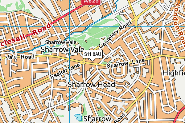 S11 8AU map - OS VectorMap District (Ordnance Survey) S11 8AU map - OS VectorMap District (Ordnance Survey)