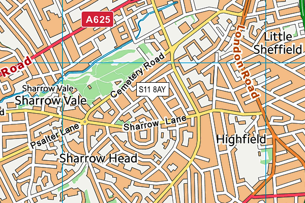 S11 8AY map - OS VectorMap District (Ordnance Survey) S11 8AY map - OS VectorMap District (Ordnance Survey)