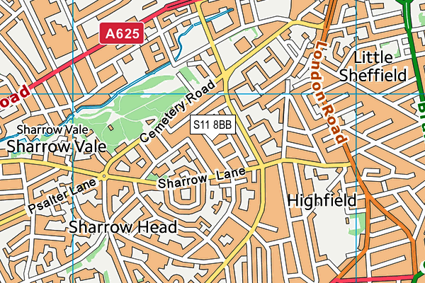 S11 8BB map - OS VectorMap District (Ordnance Survey) S11 8BB map - OS VectorMap District (Ordnance Survey)