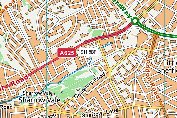 S11 8BF map - OS VectorMap District (Ordnance Survey) S11 8BF map - OS VectorMap District (Ordnance Survey)
