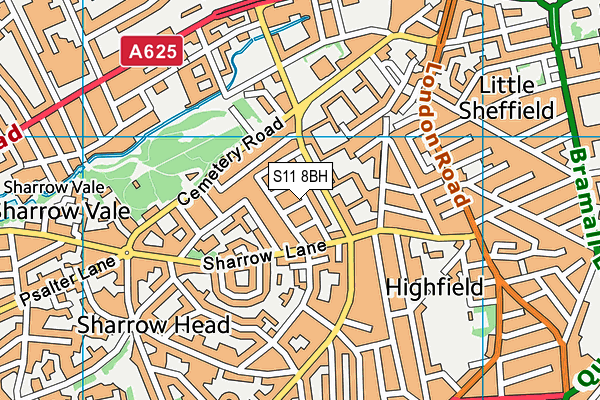 S11 8BH map - OS VectorMap District (Ordnance Survey) S11 8BH map - OS VectorMap District (Ordnance Survey)