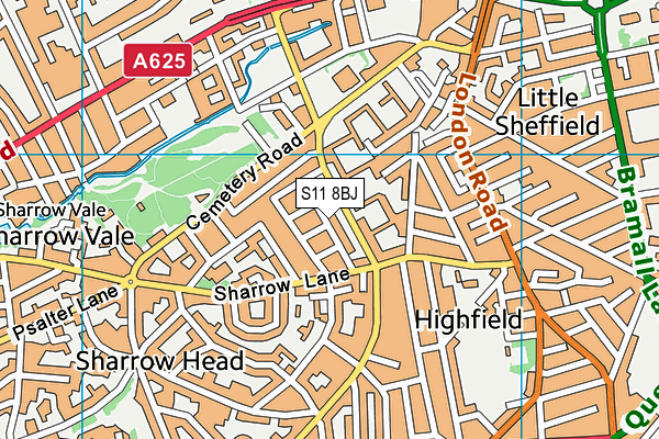 S11 8BJ map - OS VectorMap District (Ordnance Survey) S11 8BJ map - OS VectorMap District (Ordnance Survey)