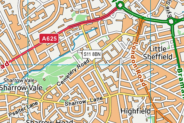 S11 8BN map - OS VectorMap District (Ordnance Survey) S11 8BN map - OS VectorMap District (Ordnance Survey)