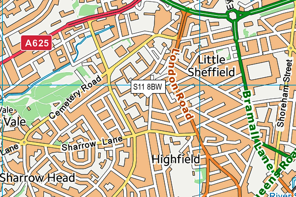 S11 8BW map - OS VectorMap District (Ordnance Survey) S11 8BW map - OS VectorMap District (Ordnance Survey)