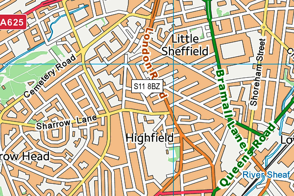 S11 8BZ map - OS VectorMap District (Ordnance Survey) S11 8BZ map - OS VectorMap District (Ordnance Survey)