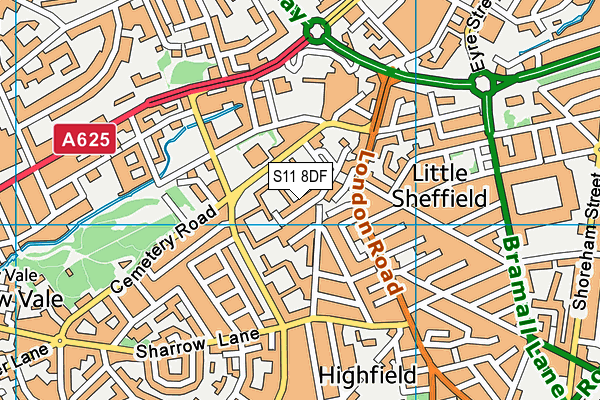 S11 8DF map - OS VectorMap District (Ordnance Survey) S11 8DF map - OS VectorMap District (Ordnance Survey)