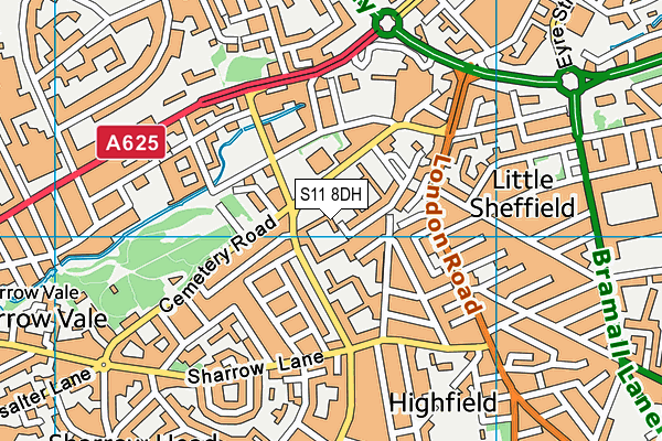 S11 8DH map - OS VectorMap District (Ordnance Survey) S11 8DH map - OS VectorMap District (Ordnance Survey)