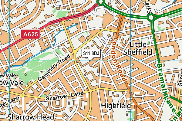 S11 8DJ map - OS VectorMap District (Ordnance Survey) S11 8DJ map - OS VectorMap District (Ordnance Survey)