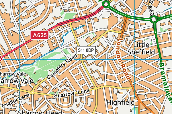 S11 8DP map - OS VectorMap District (Ordnance Survey) S11 8DP map - OS VectorMap District (Ordnance Survey)