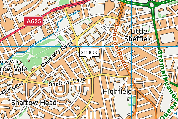 S11 8DR map - OS VectorMap District (Ordnance Survey) S11 8DR map - OS VectorMap District (Ordnance Survey)