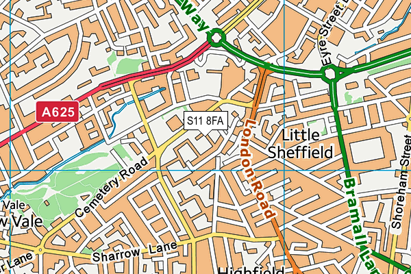 S11 8FA map - OS VectorMap District (Ordnance Survey) S11 8FA map - OS VectorMap District (Ordnance Survey)