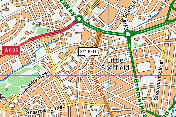 S11 8FD map - OS VectorMap District (Ordnance Survey) S11 8FD map - OS VectorMap District (Ordnance Survey)