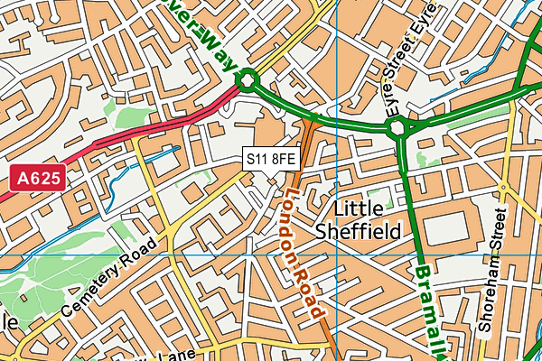 S11 8FE map - OS VectorMap District (Ordnance Survey) S11 8FE map - OS VectorMap District (Ordnance Survey)